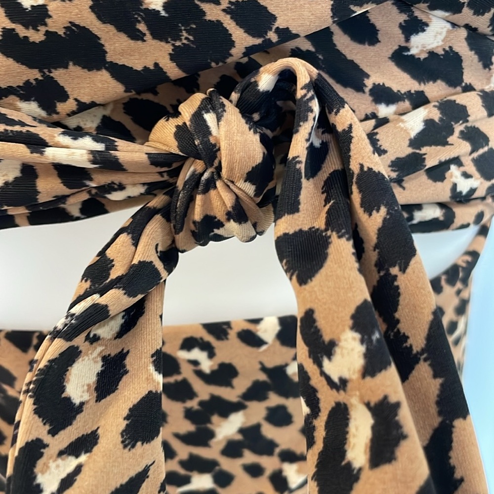 AMERICAN EAGLE AERIE LEOPARD PRINT FULL COVERAGE ONE PIECE WRAP SWIMSUIT SIZE M - Picture 7 of 13